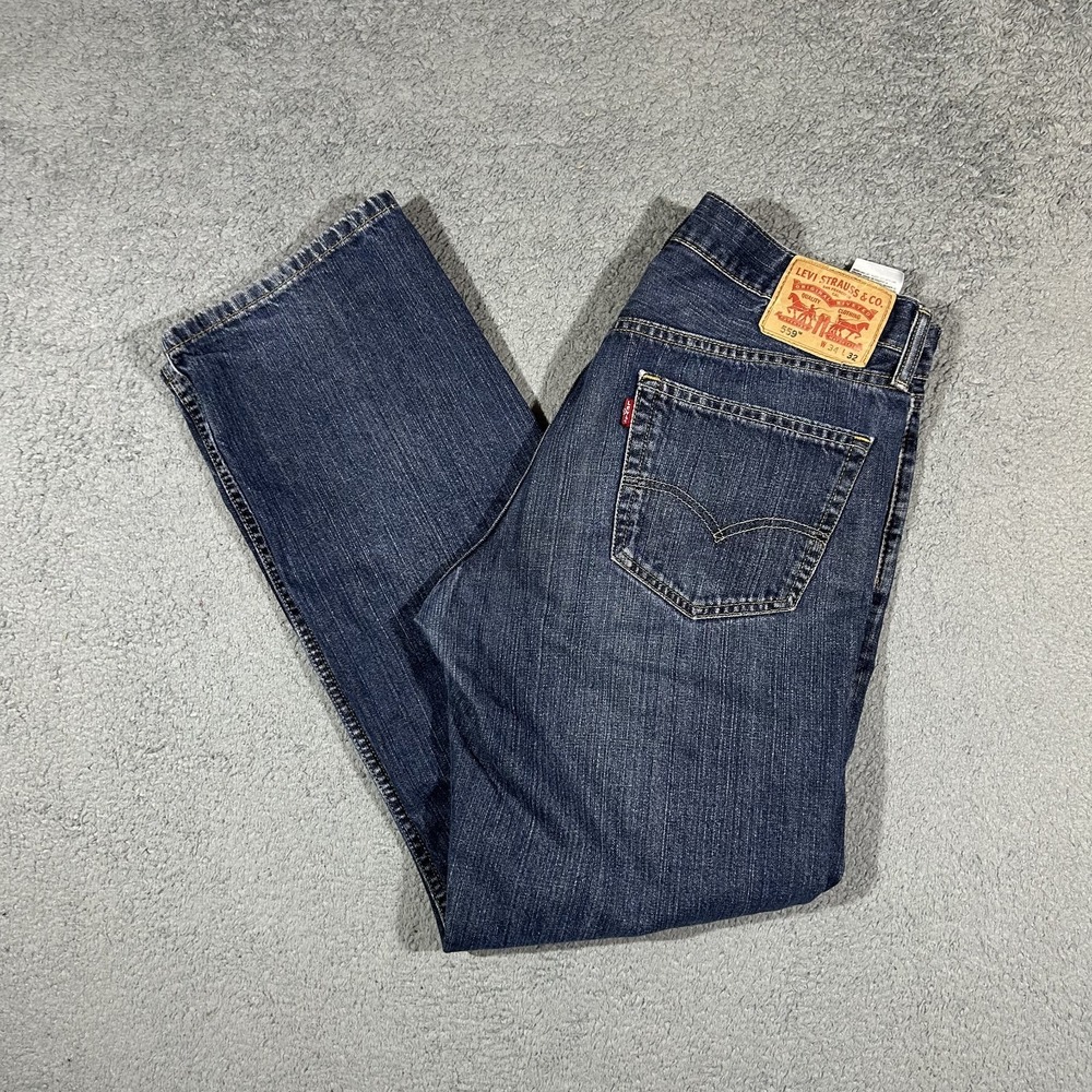 Levis 559 Jeans Mens 34x32 Blue Relaxed Straight Denim Casual Wear #2481